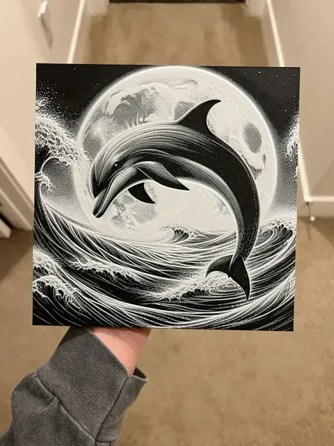 HueForge model: Grayscale Dolphin Hueforge by RP47 Designs