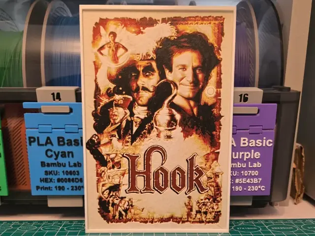 HueForge model: Hook Movie Poster - Hueforge Art by Lumpy3D