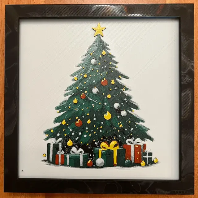 HueForge model: Christmas Tree(Multi-Colored) by JustBe 3D Printing