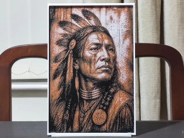 Carved Native American Warrior - 3 Color HueForge
