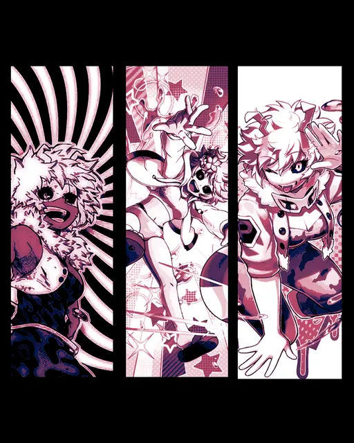 HueForge model: Fan Art from My Hero Academia - Mina Ashido with all the style - Set of Bookmarks by BooneCo3d