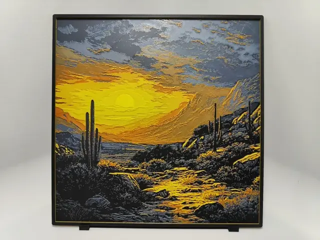 HueForge model: Cactus sunset - Hueforge by BeaN