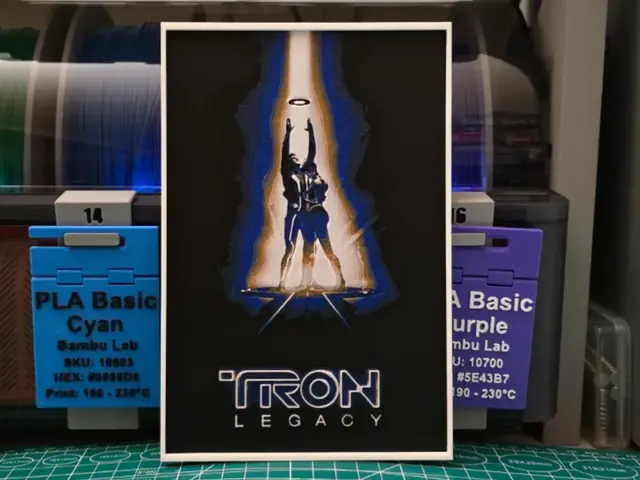 HueForge model: TRON: Legacy Movie Poster - Hueforge Art by Lumpy3D