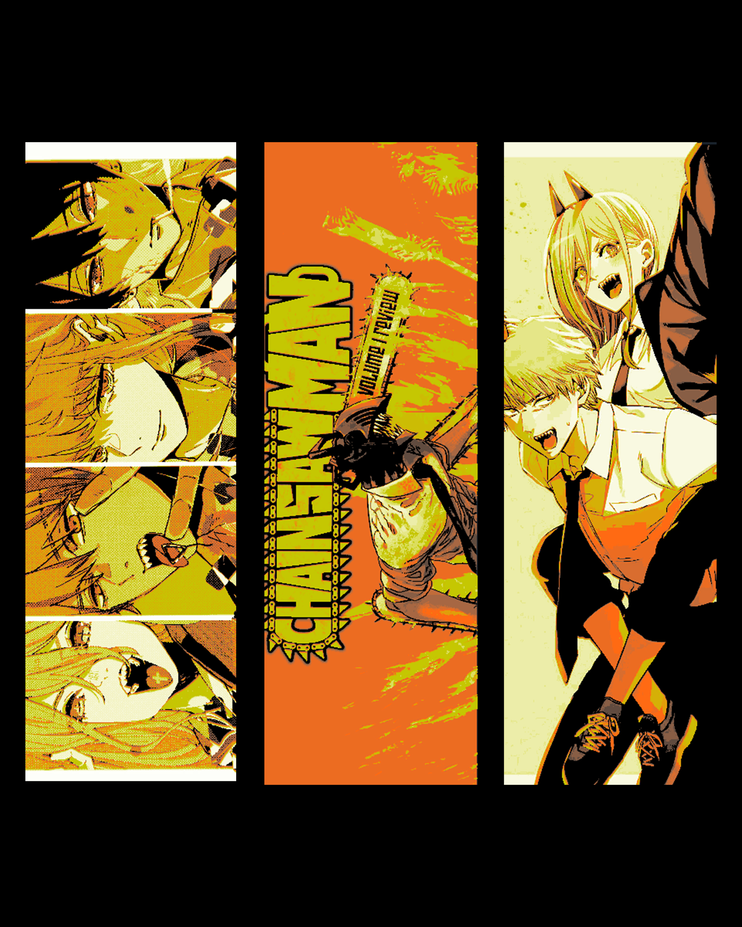Fan Art Manga Special - Chainsawman set of Bookmarks by BooneCo3d HueForge model: Fan Art Manga Special - Chainsawman set of Bookmarks by BooneCo3d