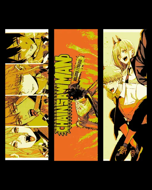 HueForge model: Fan Art Manga Special - Chainsawman  set of Bookmarks by BooneCo3d