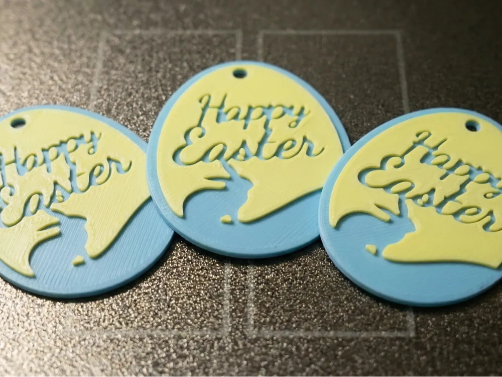 Elegant Happy Easter Bunny Tags, Customizable by Welsh Maker HueForge model: Elegant Happy Easter Bunny Tags, Customizable by Welsh Maker