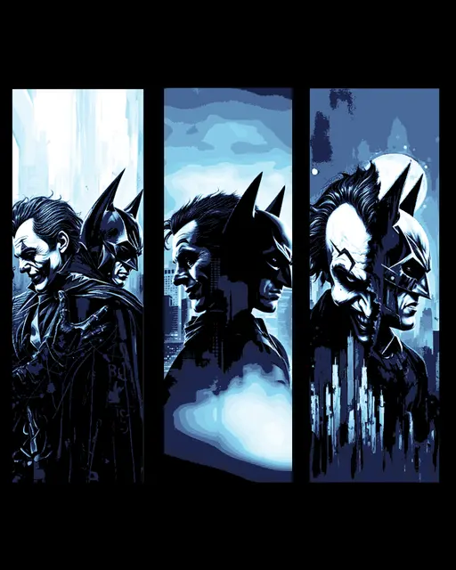 The two sides of Gotham - Batman and Joker - Fanart Set of Bookmarks