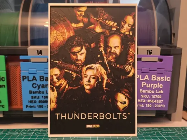 HueForge model: Thunderbolts Movie Poster – Hueforge Art by Lumpy3D