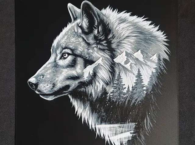 HueForge model: Wolf art HueForge by fD.667