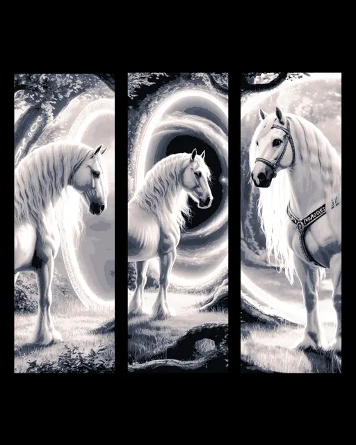 HueForge model: Mystical horse and the Norse Gateway to the Universe - Set of bookmarks by BooneCo3d