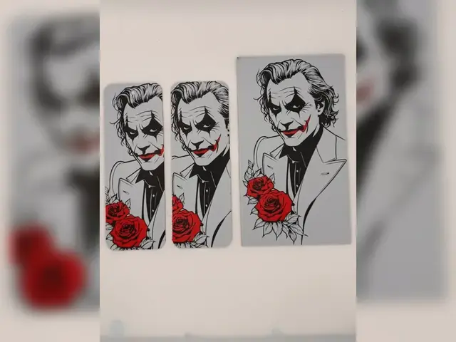 HueForge model: Ledger Joker Red Rose hueforge Bookmark Set by Thadius