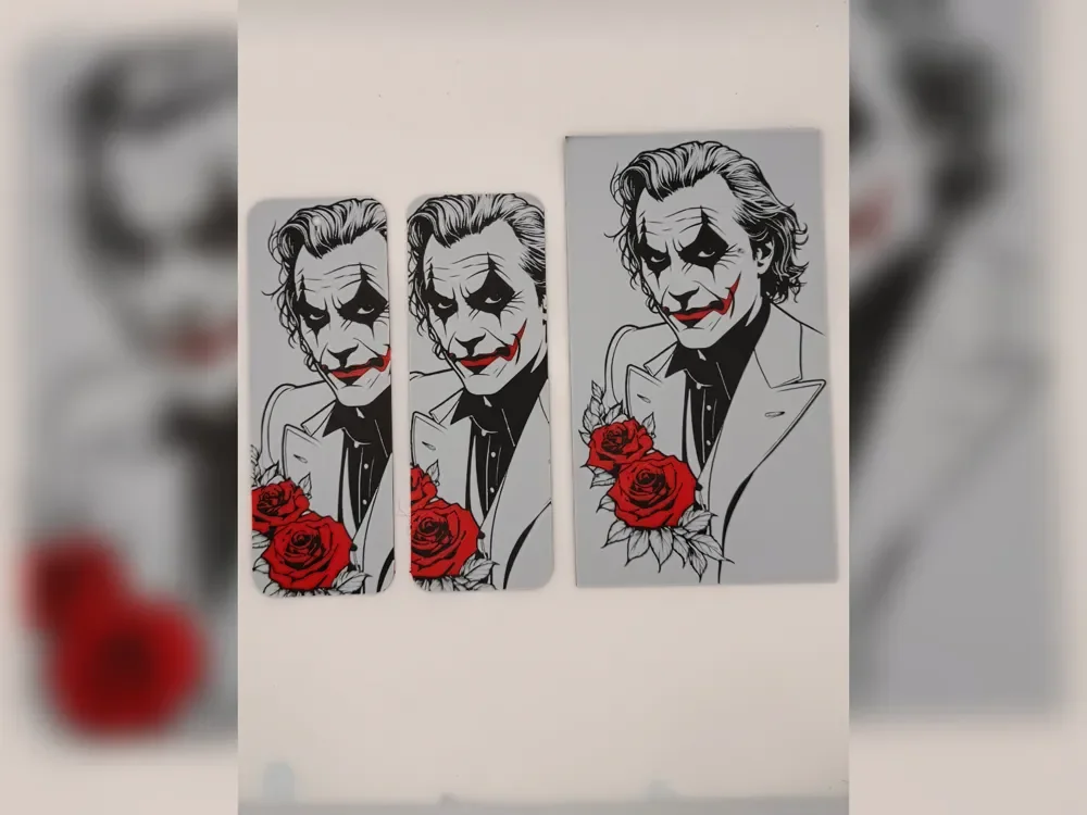 Ledger Joker Red Rose hueforge Bookmark Set by Thadius HueForge model: Ledger Joker Red Rose hueforge Bookmark Set by Thadius