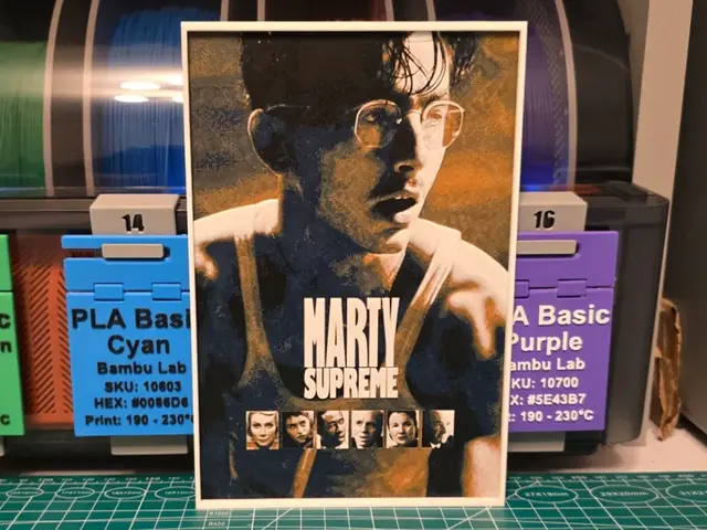 HueForge model: Marty Supreme Movie Poster - Hueforge Art by Lumpy3D