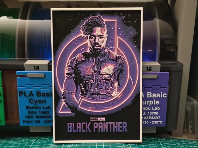 HueForge model: Black Panther Movie Poster - Hueforge Art by Lumpy3D