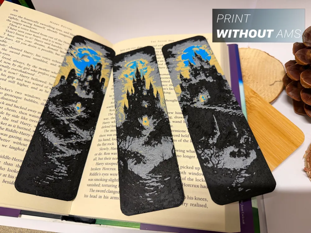 Castle at Night - Mystical Bookmarks by Loupes HueForge model: Castle at Night - Mystical Bookmarks by Loupes