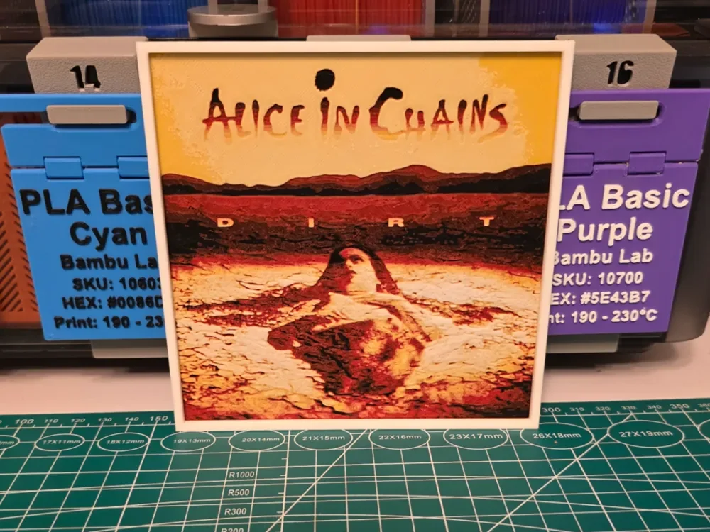 Alice In Chains "Dirt" Album - Hueforge Art by Lumpy3D HueForge model: Alice In Chains "Dirt" Album - Hueforge Art by Lumpy3D