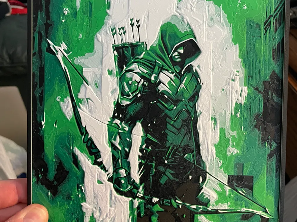 Green Arrow Hueforge by Advancedtechworldwide HueForge model: Green Arrow Hueforge by Advancedtechworldwide