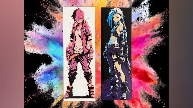 HueForge model: Arcane Bookmarks - Jinx & Vi by Canadian Gamer