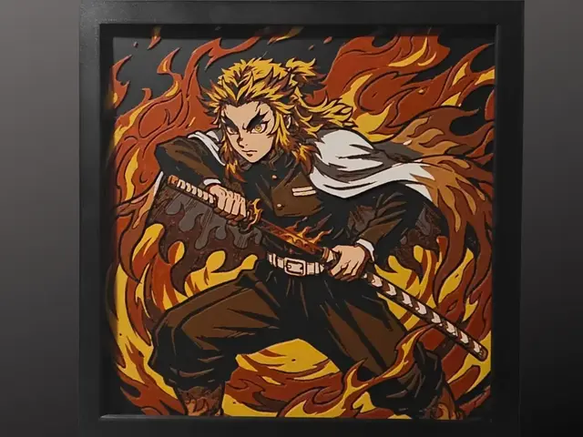 HueForge model: Flame Hashira - Kyojuro Rengoku - Demon Slayer by Side Quest Hues