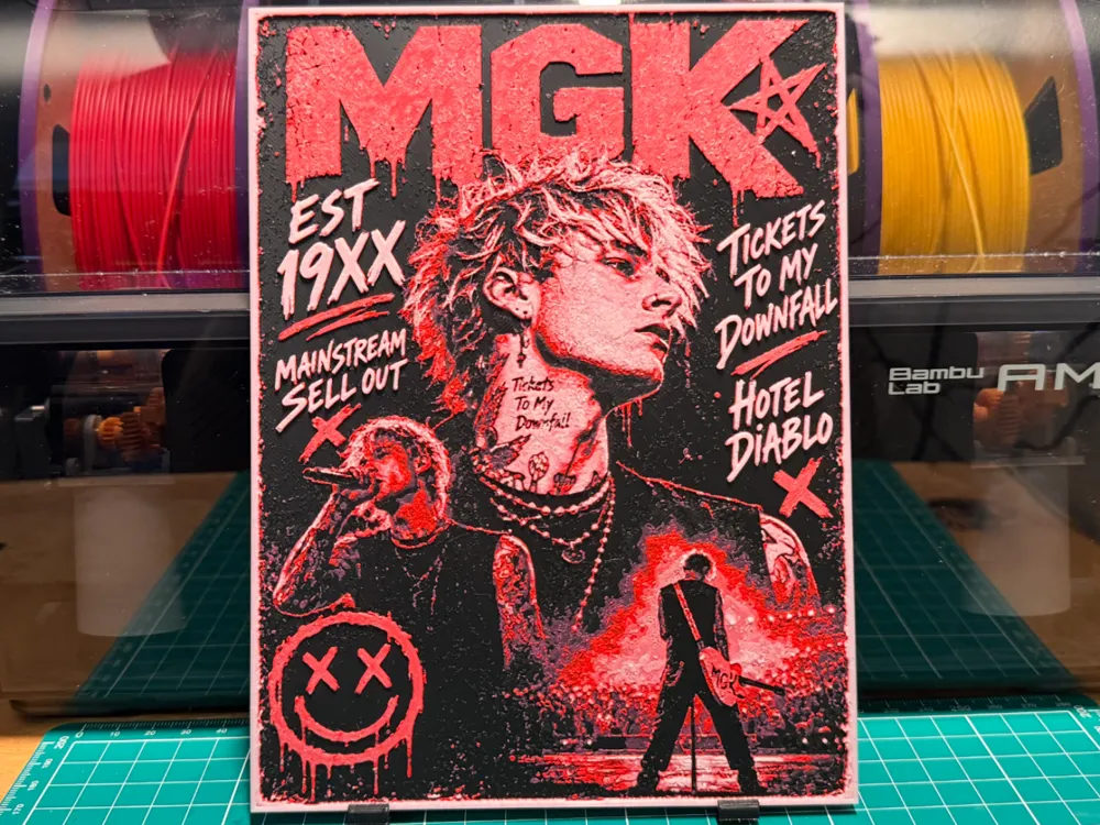 MGK Poster by liv_3d HueForge model: MGK Poster by liv_3d