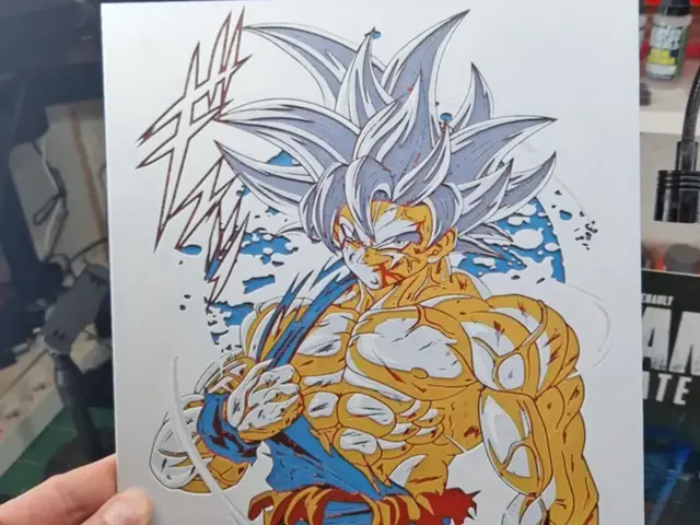 HueForge model: Dragon Ball Hueforge - Goku Ultra Instinct by Dakiren