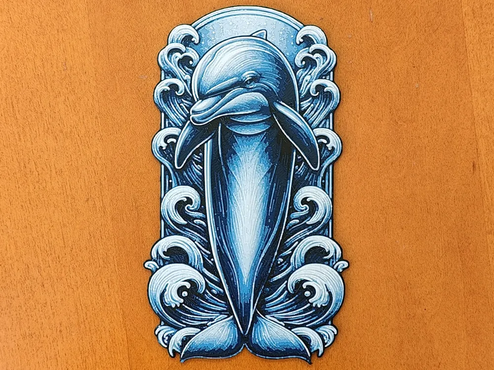 Dolphin Bookmark 2 - Hueforge by Sarge HueForge model: Dolphin Bookmark 2 - Hueforge by Sarge