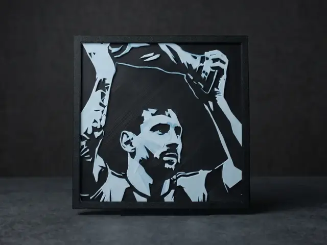 HueForge model: Messi World Cup - Hueforge - 3 Colour by LED