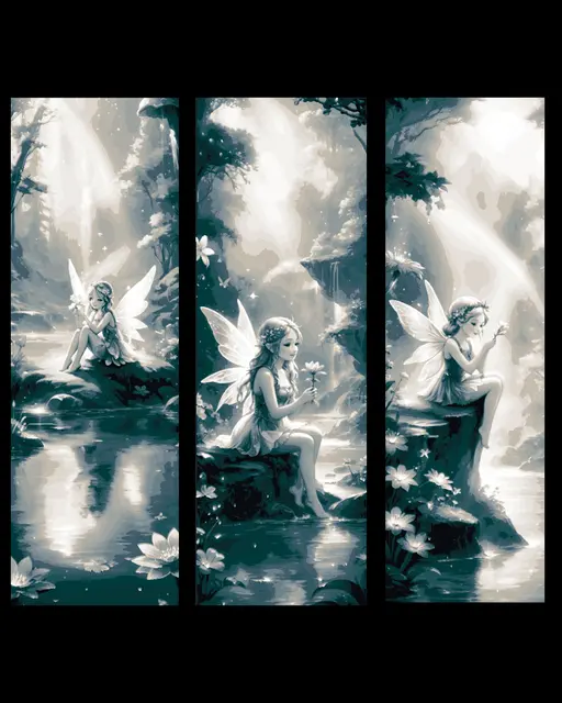HueForge model: The little Fairy idling a while by the water side - set of bookmarks by BooneCo3d