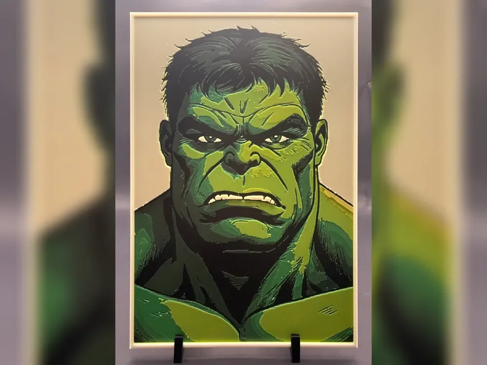 Hulk Green Rage Comic Portrait by Thadius HueForge model: Hulk Green Rage Comic Portrait by Thadius