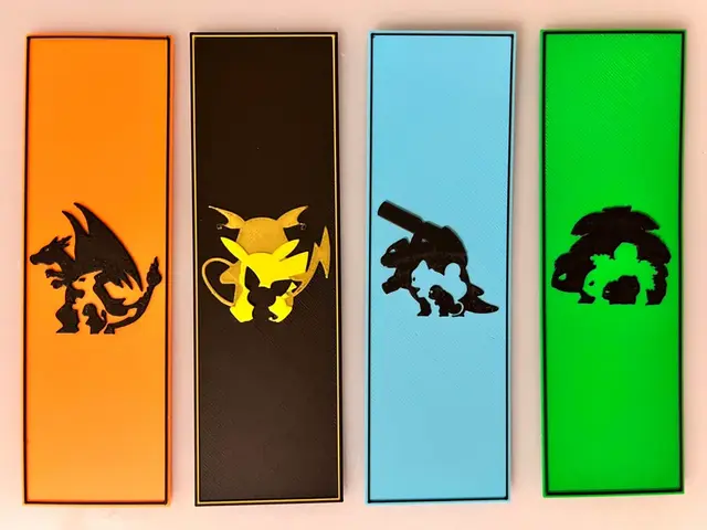 HueForge model: Bookmark - Pokemon Evolution Set: Color Background by 3djd