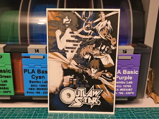 HueForge model: Outlaw Star Anime Poster - Hueforge Art by Lumpy3D