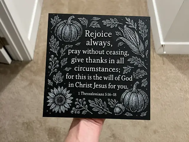 HueForge model: Thessalonians 5:16-18 Art Hueforge by RP47 Designs