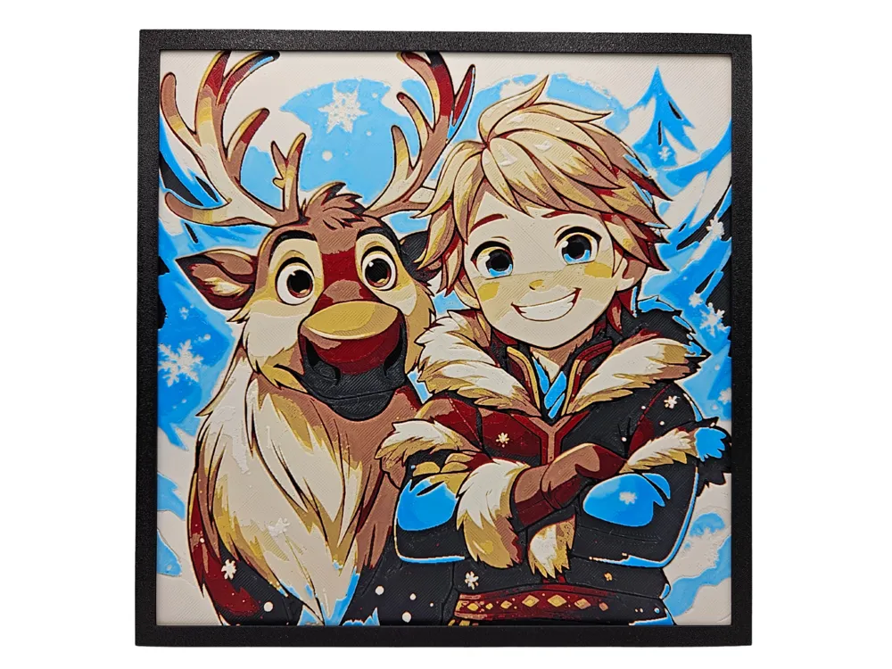 Kristoff and Sven - Chibi Edition by BusyKikiBee HueForge model: Kristoff and Sven - Chibi Edition by BusyKikiBee