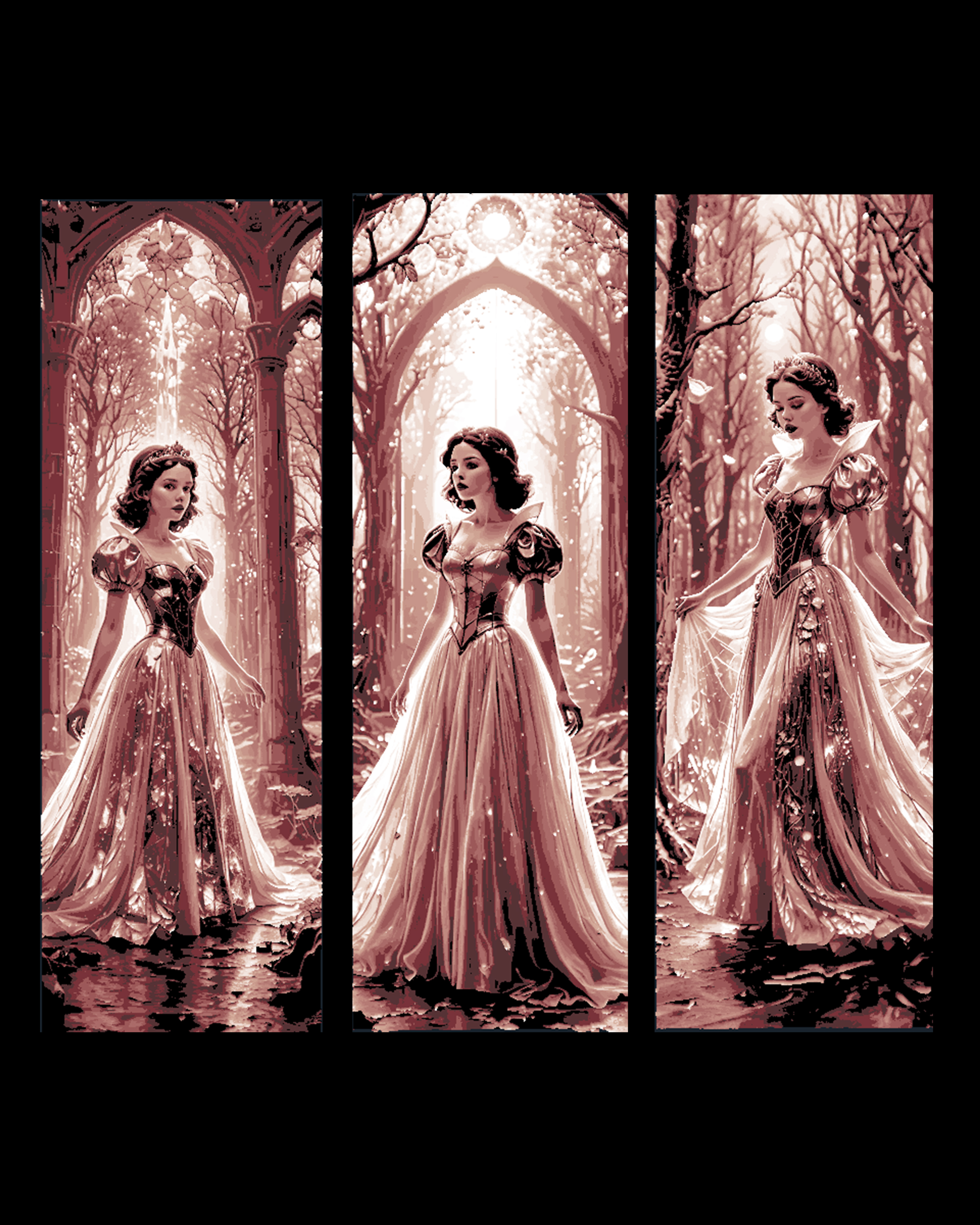 Fanart Depictions of Disney Princess and Fairy Tale Maiden Snow White - Set of Bookmarks by BooneCo3d HueForge model: Fanart Depictions of Disney Princess and Fairy Tale Maiden Snow White - Set of Bookmarks by BooneCo3d