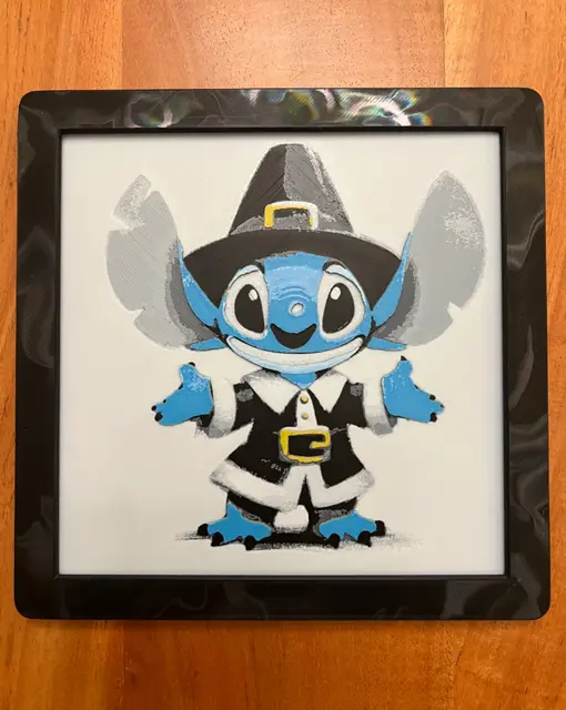 HueForge model: Stitch Dressed as Pilgrim by JustBe 3D Printing