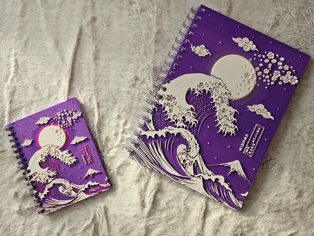 HueForge model: Purple Wave of Kanagawa - NoteBook Covers! by C3D