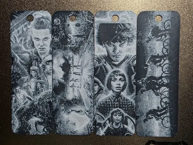 HueForge model: Stranger Things Fan Art Bookmarks Set of 4 NO AMS by AirMechDesigns