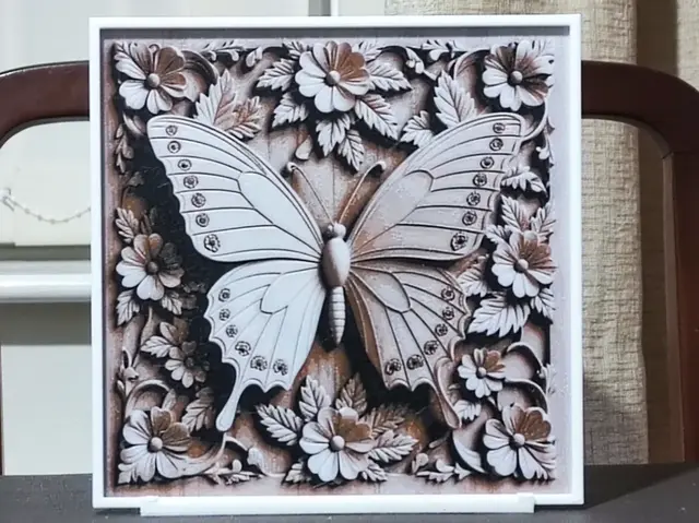 HueForge model: Carved Butterfly - HueForge 3 Color by BoDad