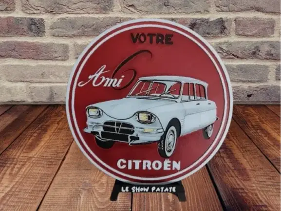HueForge model: Plaque Vintage Citroën Ami6 hueforge by leshowpatate
