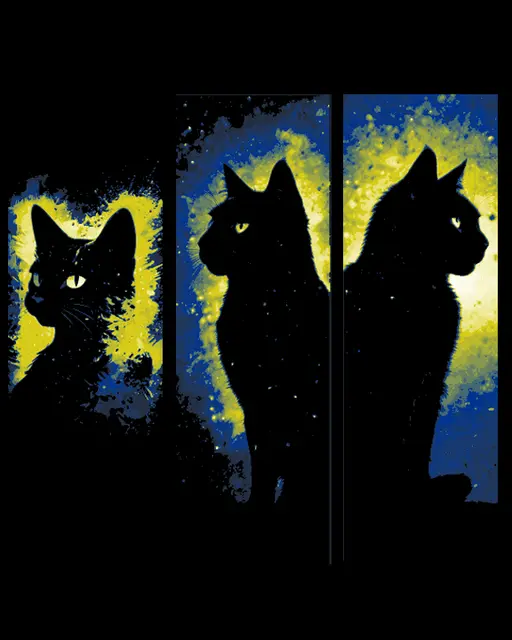 HueForge model: Magical Power and Mystery of the Black Cat - Set of 3 Bookmarks by BooneCo3d