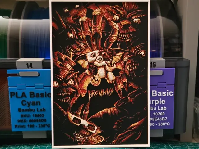 HueForge model: Gremlins Movie Poster V2 - Hueforge Art by Lumpy3D