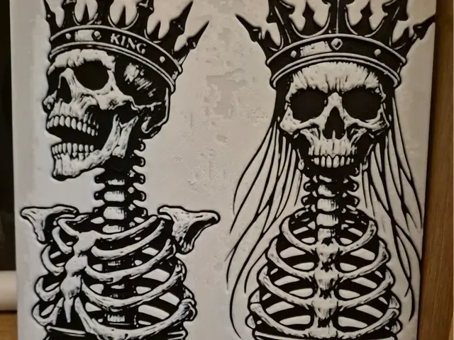 HueForge model: king and queen skulls by Buntsta