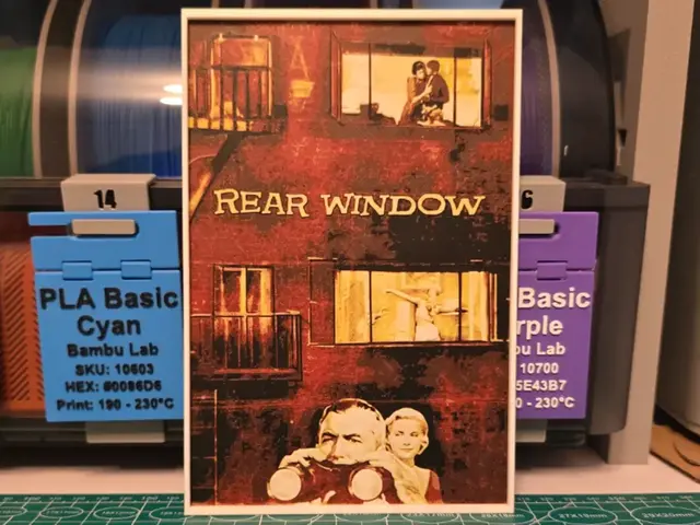 HueForge model: Rear Window Movie Poster - Hueforge Art by Lumpy3D