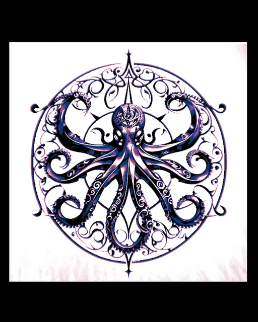 HueForge model: Tattoo art - Intricately designed Octopus with cosmic Control - Wall Art by BooneCo3d