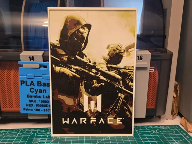 HueForge model: Warface Game Poster - Hueforge Art by Lumpy3D