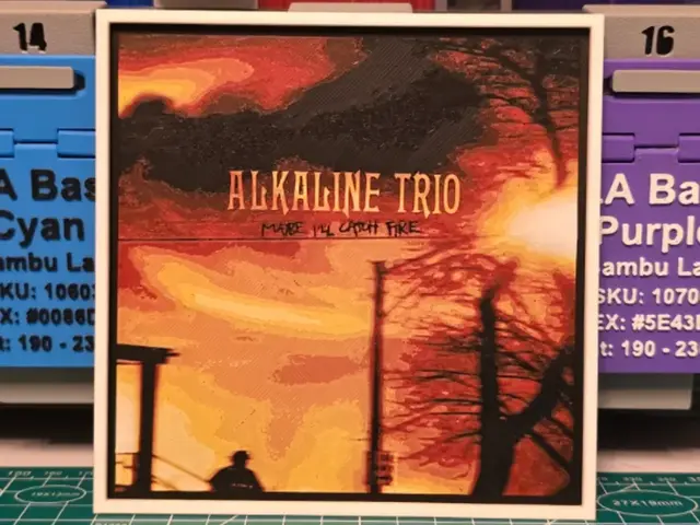 HueForge model: Alkaline Trio "Maybe I'll Catch Fire" Album Art by Lumpy3D