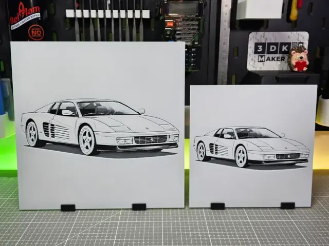 HueForge model: Ferrari Testarossa - Hueforge - 3 Colors by Montoya Maker