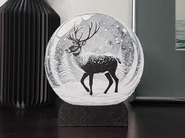 Christmas Snow Globe, Reindeer, Stand-a-lone