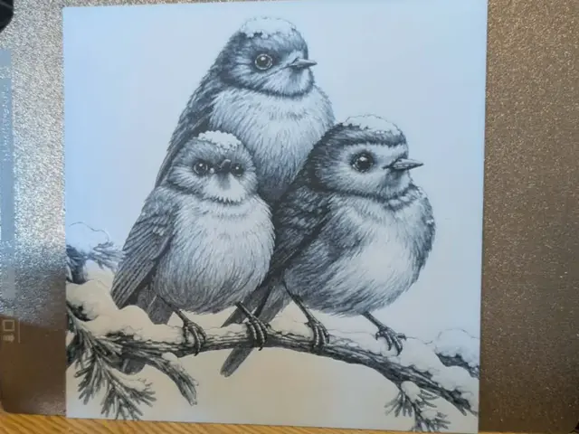 3 robins in the snow