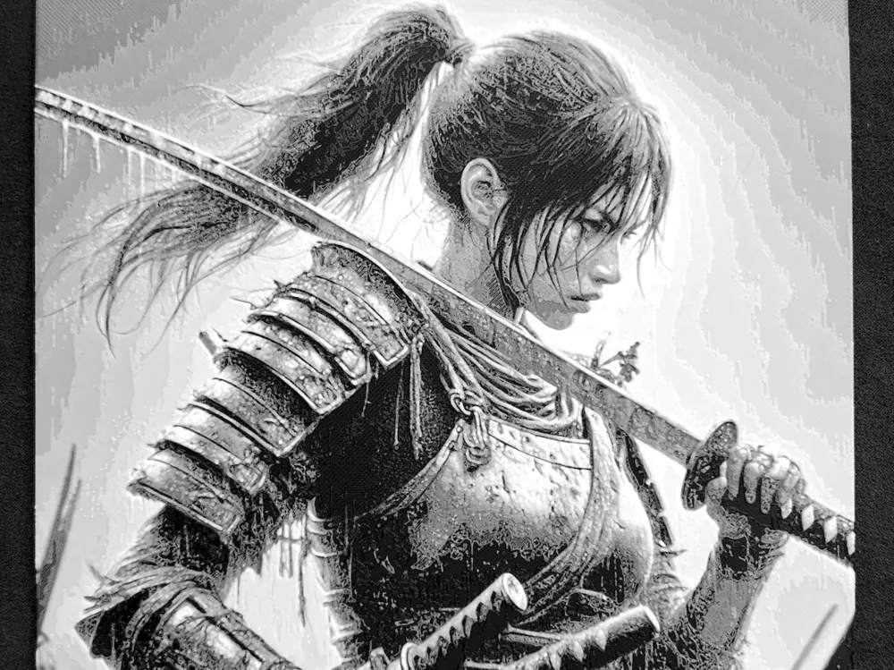 Samurai girl III. HueForge by fD.667 HueForge model: Samurai girl III. HueForge by fD.667